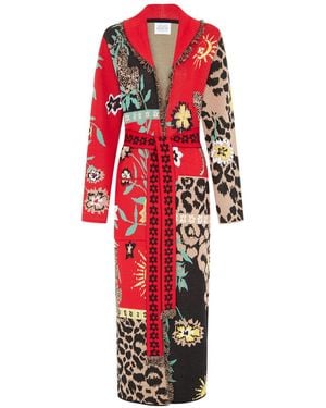 Hayley Menzies Enchanted Leopard Long Cardigan - Red