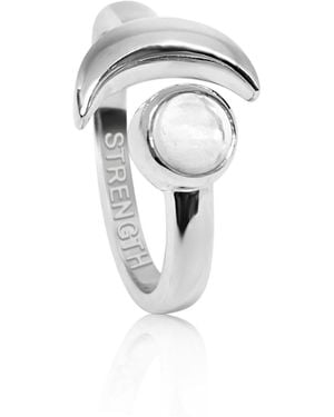 The Jewellery Store London Adjustable April Strength Birthstone Ring - White