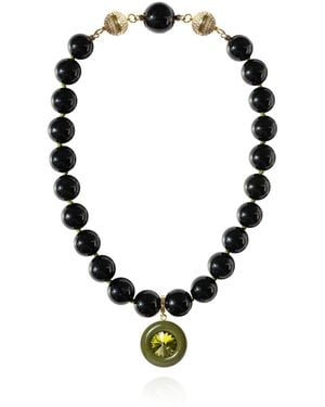 Saule Label Lola Onyx Necklace - Black