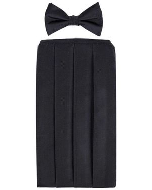 DAVID WEJ Wickliffe Bowtie & Cummerbund Set – - Blue