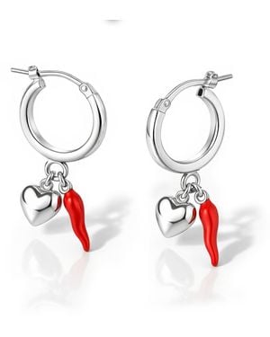 Unaloe Hoop Earrings - Red