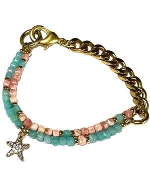 Rachel Nathan Remix Duo: Amazonite & Rhodochrosite & Starfish Bracelet - Multicolour