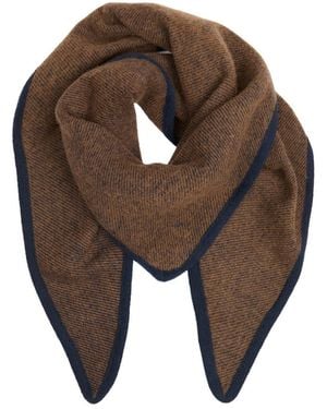 Saachi Plaid Wool Triangle Scarf - Black