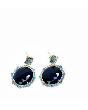 Addicted Notte Stud Earrings With Zircons - Blue