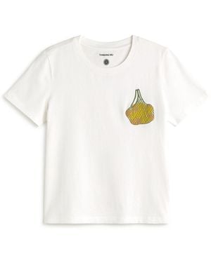 Thinking Mu Embroidered Limes Ida T-Shirt - White