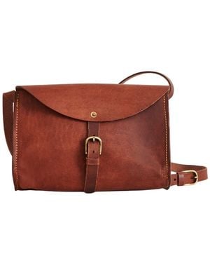 VIDA VIDA Vintage Style Handmade Leather Handbag - Red