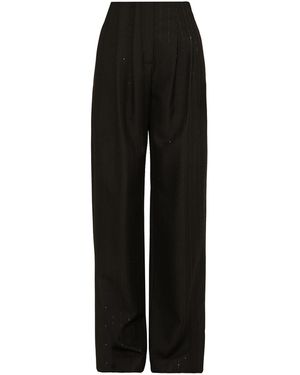 Nissa Sequin-Detail High-Rise Pants - Black