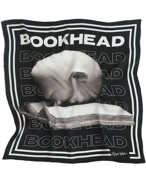 Lost Pattern Bookhead Silk Scarf - Black