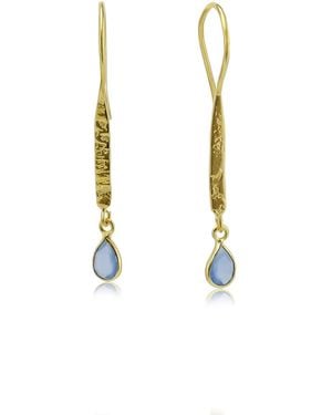 Isla Silver Chalcedony Dream Drop Earrings - White