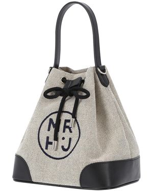 MARHEN.J Two-Tone Canvas & Apple Leather Bag - Black