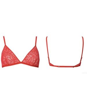 Bott Lingerie Wireless Lace Triangle Bra La First - Black