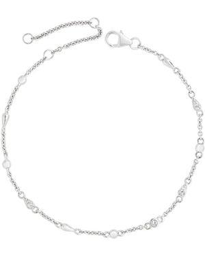 Lucy Quartermaine Skinny Drip Anklet With Topaz - Metallic