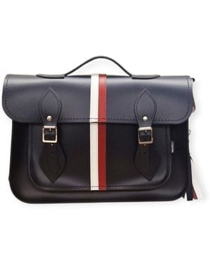 Zatchels British Edit Handmade Leather Handbag Satchel - Blue
