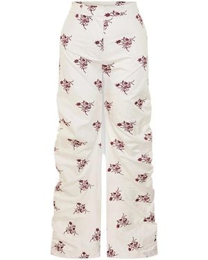 Pcfg The Broderie Anglaise Edit High Waisted Embroidered Pants - White