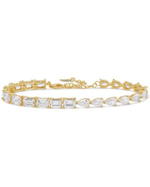 SHYMI Half Emerald Half Pear Tennis Bracelet - Metallic