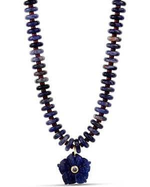 Hannah B. Jewelry Midnight Hibiscus Gemstone Necklace - Blue