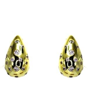 VicStoneNYC Fine Jewelry Bazel Setting Gok-Ock Vermeil Stud Earrings - Metallic