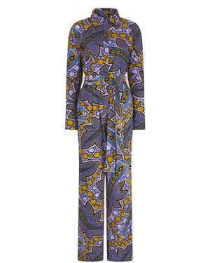 Ohema Ohene Angie African Print Jumpsuit - Blue