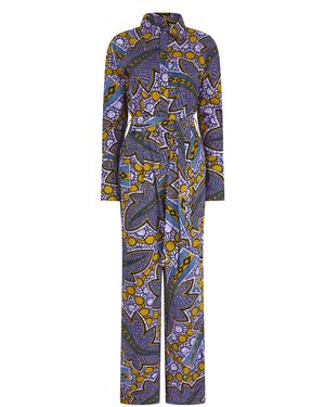 Ohema Ohene Angie African Print Jumpsuit - Blue
