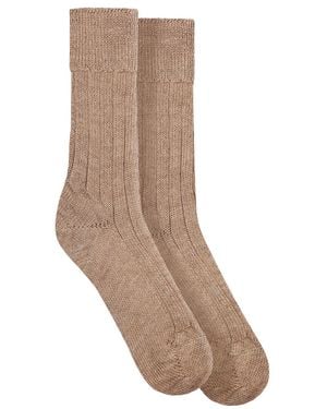 Paul James Knitwear Alpaca Kenilworth Lounge Socks - Brown