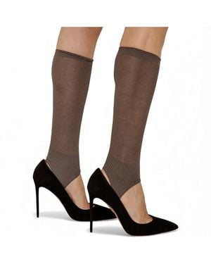 HIGH HEEL JUNGLE by KATHRYN EISMAN Show Pony Fine Strirrup Socks Dark - Brown