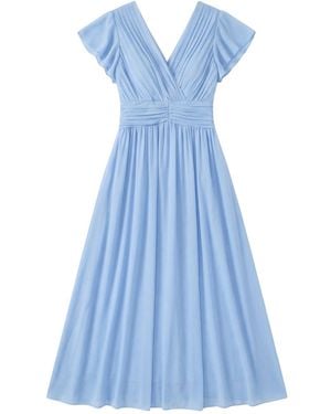 LAtelier London Flutter Sleeve Maxi Dress - Blue