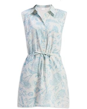 REISTOR Drawstring Shirt Dress - Blue