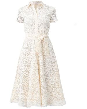 Incantevole Milano Lace Shirt Midi Dress - White