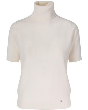 tirillm Alexa Short Sleeve Turtle Pullover - White