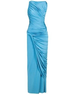 Nocturne Draped Sleeveless Midi Dress - Blue