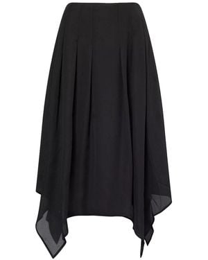 Amy Lynn Tilda Asymmetric Chiffon Midi Skirt - Black