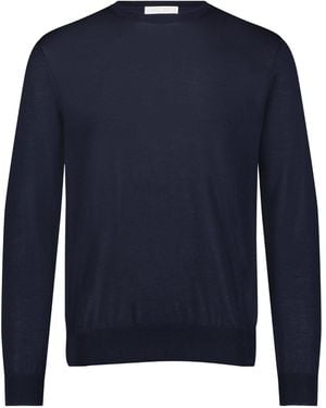 George Patrick Midnight Crewneck Cashmere Jumper - Blue