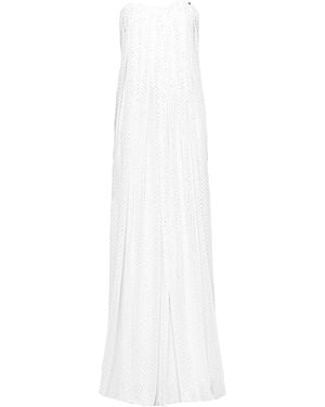 Nissa Corset-Style Chiffon Dress - White
