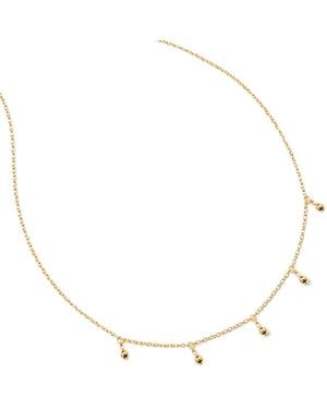 Elk & Bloom Dainty 14K Beaded Drop Choker Necklace - Metallic