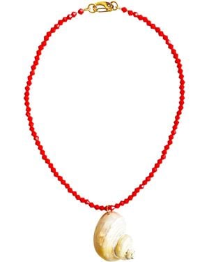 Smilla Brav Shell Necklace Sienna - Red
