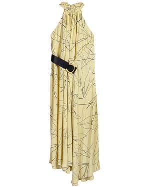 Nocturne Printed Halter Midi Dress - Metallic