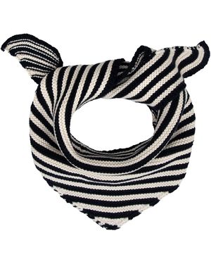Paul James Knitwear Cotton Fender Garter Knit Striped Mini Neckerchief - Black