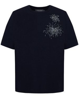 Exquise Regular Minimalist Sparkle Accent Madilyn T-Shirt - Blue