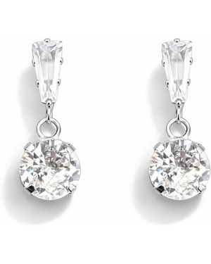 Maison De Gala Crystal Drop Elegance Earrings - White