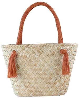 LIKHÂ Rust Large Classic Tote Bag With Braided Handles - Brown