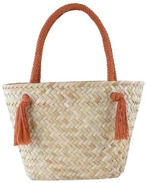 LIKHÂ Rust Large Classic Tote Bag With Braided Handles - Brown