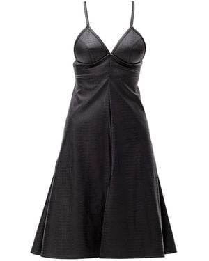 Maison Bogomil Strappy Faux Leather Midi Dress - Black