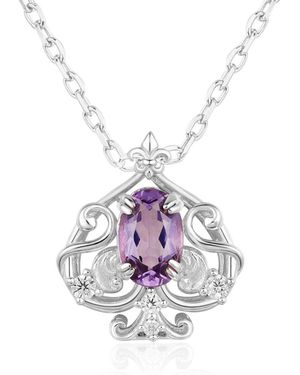 Azura Jewelry New York Leafy Spade Amethyst Necklace Vermeil - Metallic