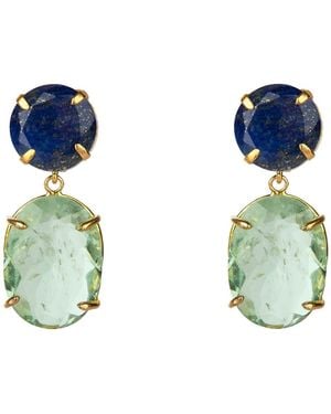 Bounkit Vanessa Earrings Lapis Clip On - Green