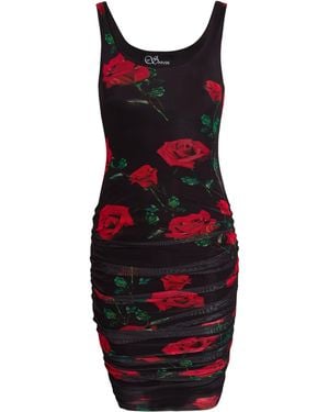 Sarvin Ruched Sleeveless Bodycon Dress - Red
