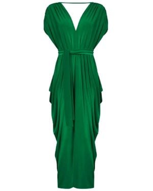 James Lakeland Draped Emerald Midi Dress - Green