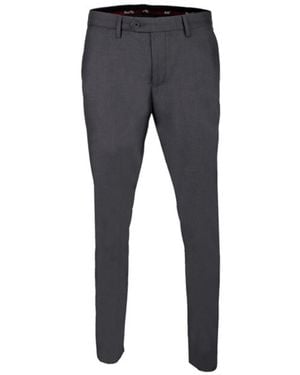 DAVID WEJ Aldo Plain Smart Trousers With Belt Loops – - Grey
