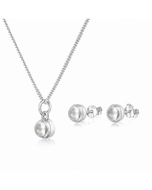 The Jewellery Store London April Birthstone Jewellery Set With Crystal - White