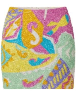 Oceanus Azure Beaded Mini Skirt - Pink