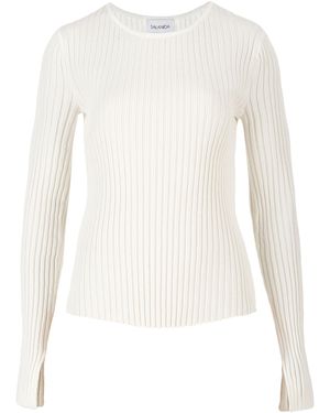SALANIDA Brera Ribbed Long-Sleeve Top - White